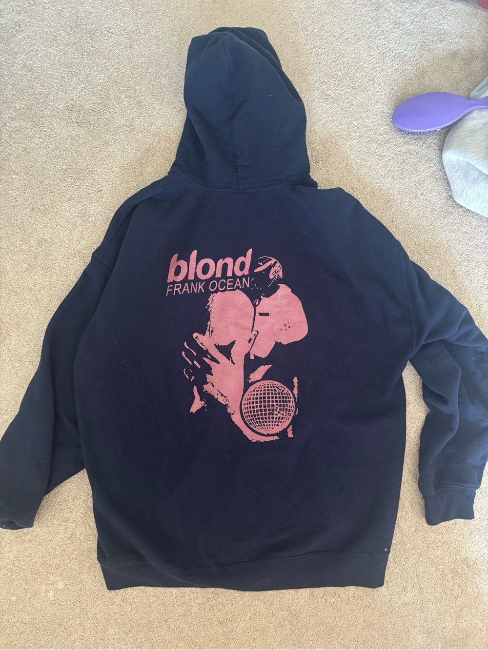 Gildan Black Hoodie with Pink Blond Frank Ocean Graphic